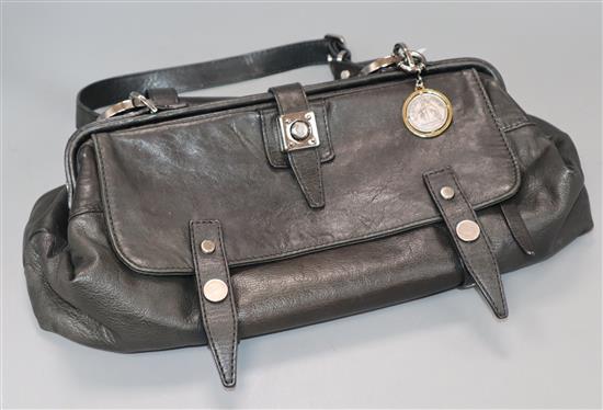 A black leather Lanvin of Paris handbag